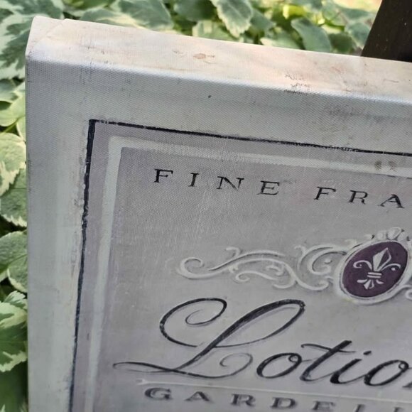 Fleur de Lis Lotion Fragrance French Canvas Wall Hanging - Picture 2 of 7